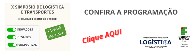 Programação X Simpósio de Logística e Transportes e 1º Colóquio de Comércio Exterior