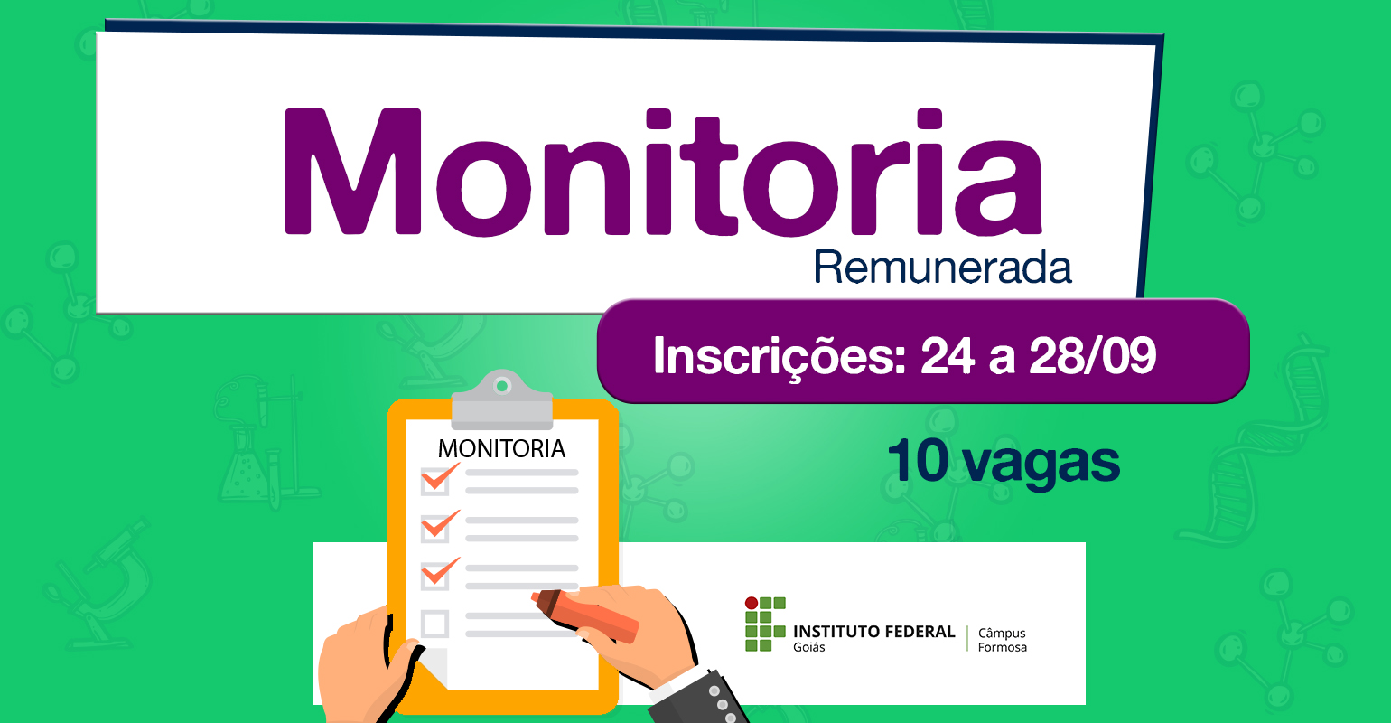 Edital prevê bolsas para monitoria