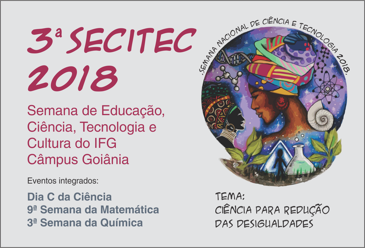 cartaz da 3ª edição da Secitec do Câmpus Goiânia