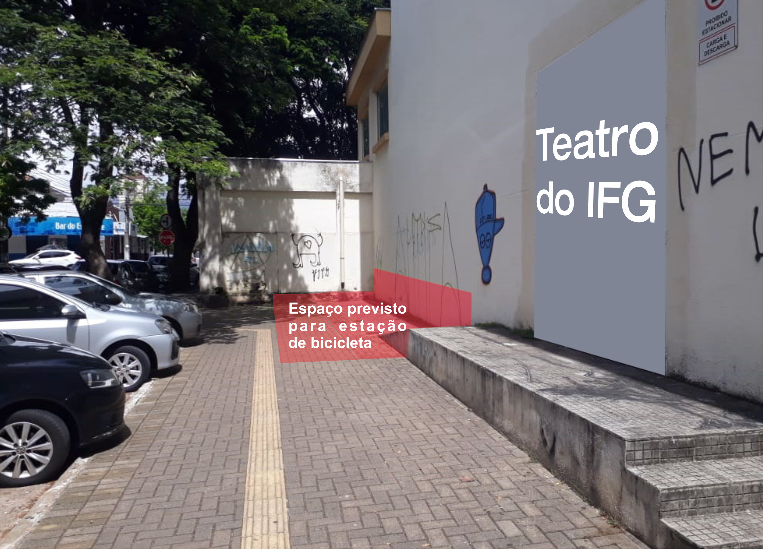 Local onde será instalado a estação de bicicletas compartilhadas no Câmpus Goiânia. Local onde será instalado a estação de bicicletas compartilhadas no Câmpus Goiânia.