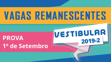 Prova do vestibular para vagas remanescentes 2019/2