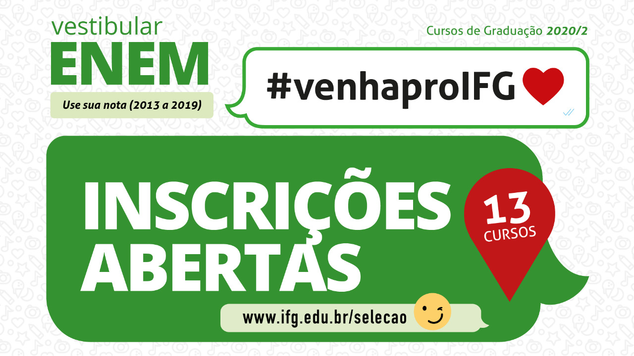 Inscrições abertas para Vestibular Enem 2020/2 Inscrições abertas para Vestibular Enem 2020/2