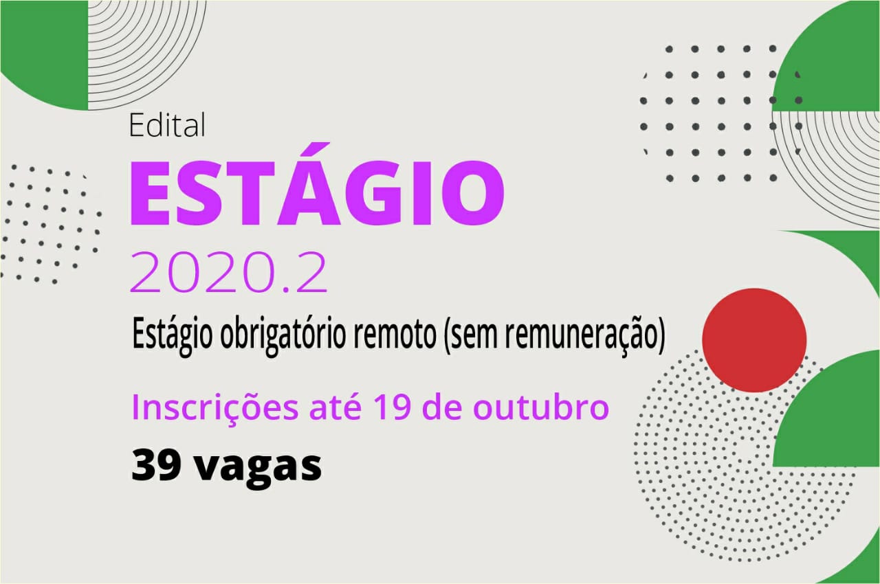 As inscrições para vagas de estágio são realizadas de 2 a 19 de outubro, pela página Editais de Estágio do Câmpus Goiânia As inscrições para vagas de estágio são realizadas de 2 a 19 de outubro, pela página Editais de Estágio do Câmpus Goiânia