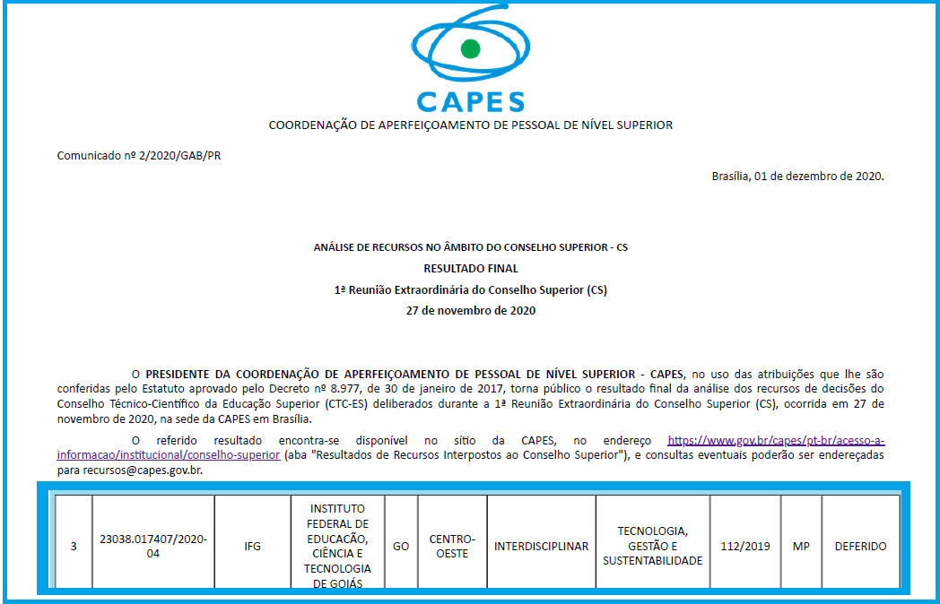 Novo mestrado profissional é aprovado pela Capes