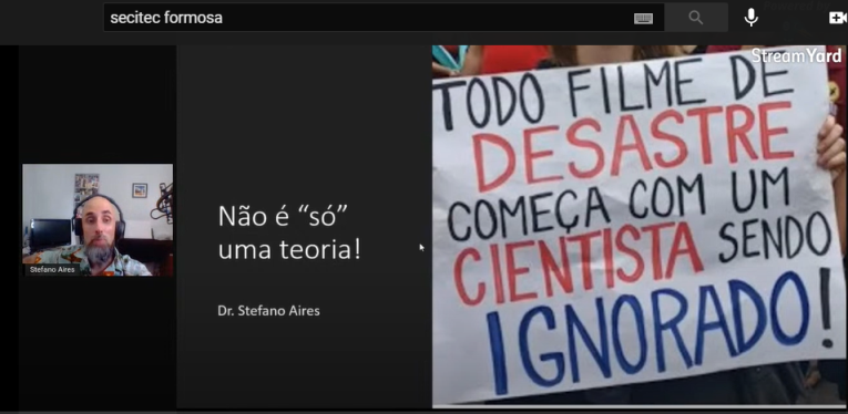 Professor desconstrói o negacionismo na palestra "Não é só uma teoria" Professor desconstrói o negacionismo na palestra "Não é só uma teoria"