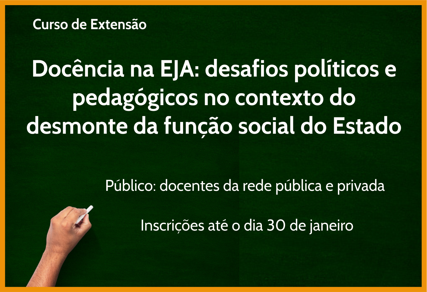 Inscrições serão realizadas online na página Cursos de Extensão do Câmpus Goiânia Inscrições serão realizadas online na página Cursos de Extensão do Câmpus Goiânia