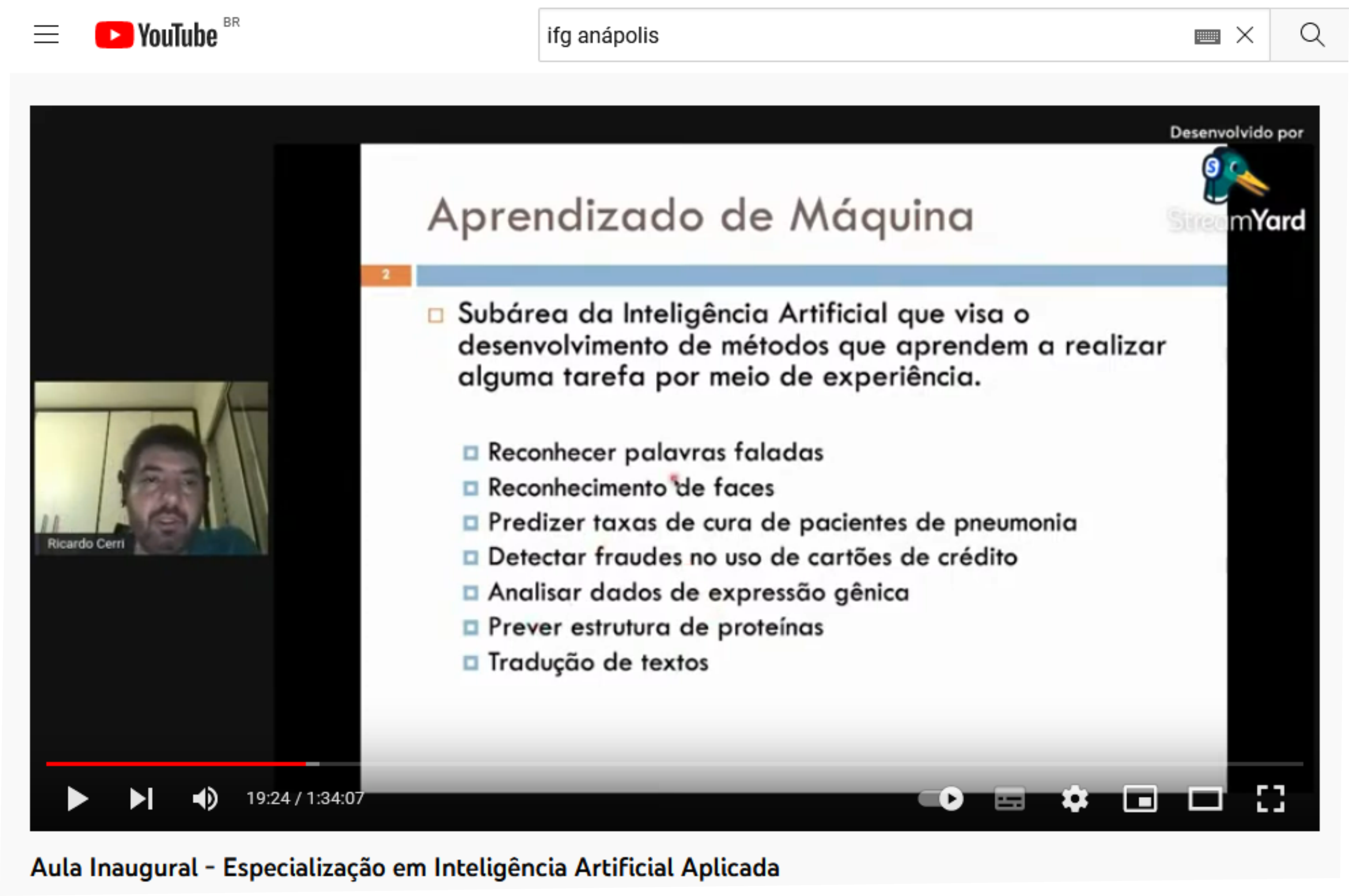 A palestra da aula inaugural foi conduzida pelo professor Ricardo Cerri (UFScar)