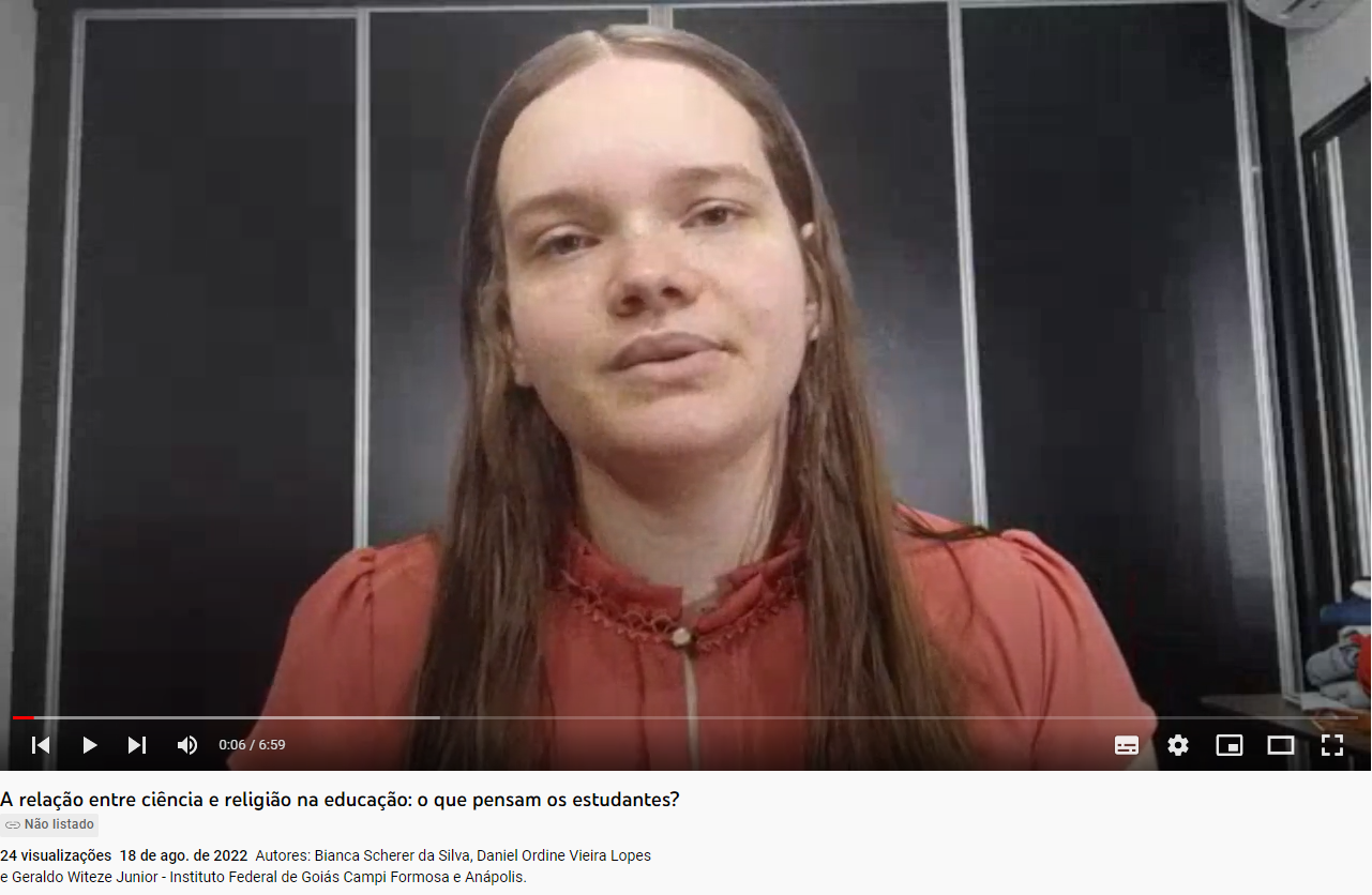 Pesquisa Bianca Scherer da Silva explica a pesquisa apresentada no 18º SNHCT