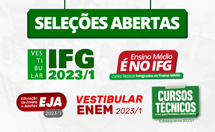 Processos seletivos abertos no IFG