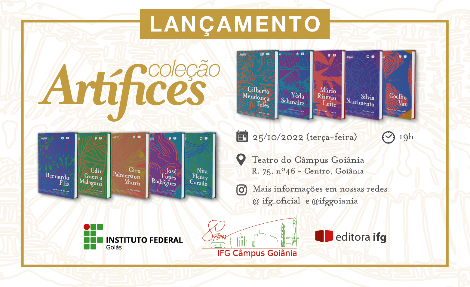 Coleção apresenta aos leitores dez obras que foram publicadas pela gráfica da então Escola Técnica de Goiânia e, depois, Escola Técnica Federal de Goiás, entre os anos de 1951 e 1969 