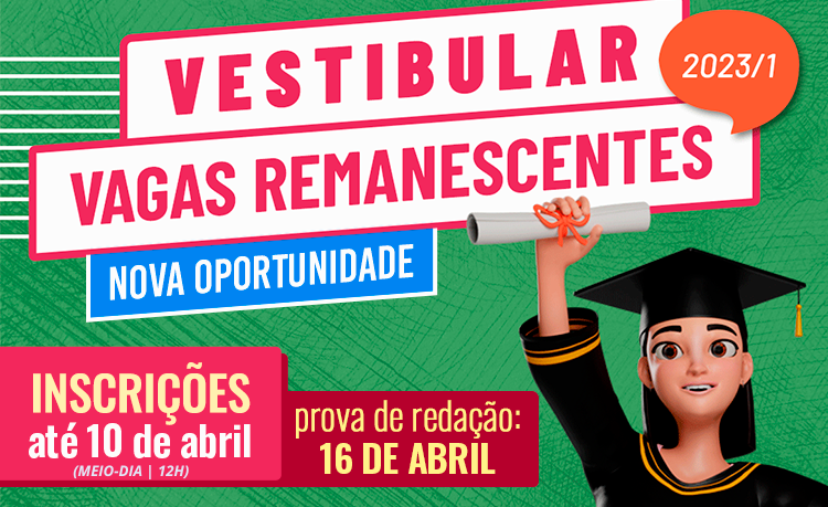 As inscrições, que são gratuitas, podem ser feitas até as 12h do dia 10 de abril 