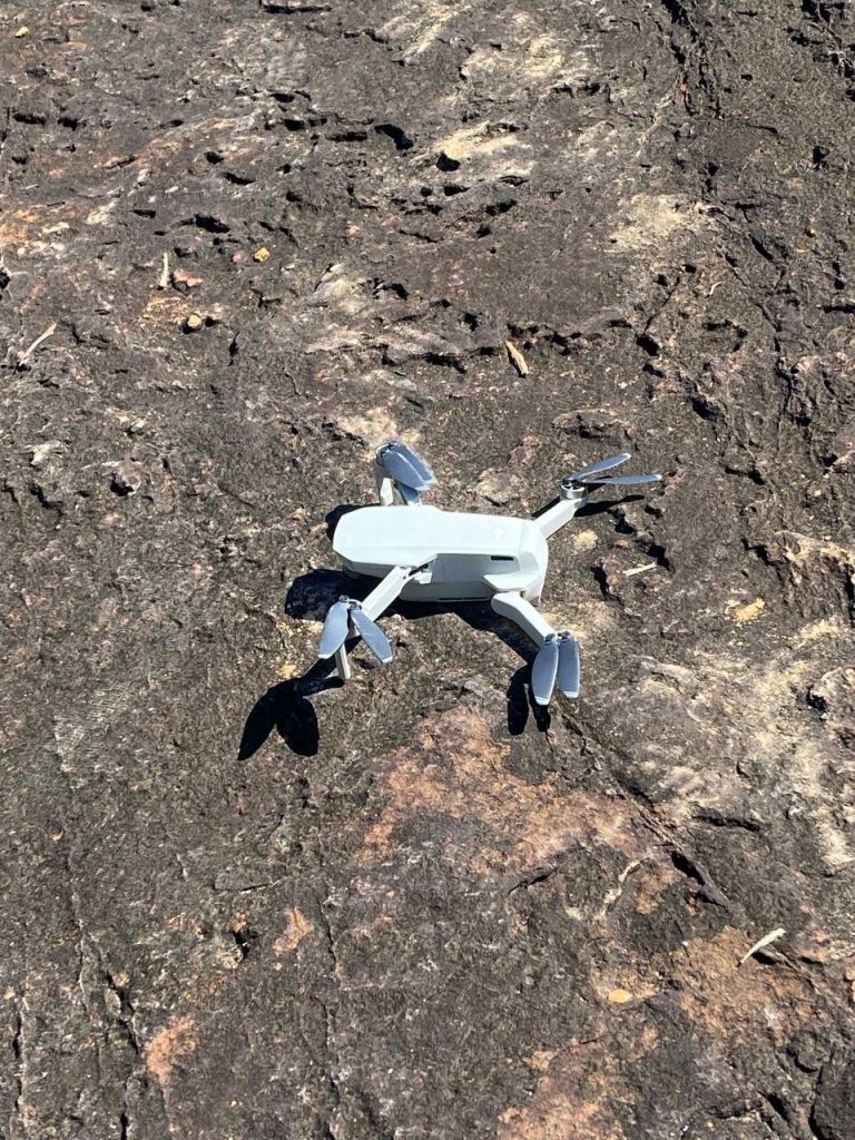 Drone utilizado no mapeamento da área do Lajedo do Bisnau