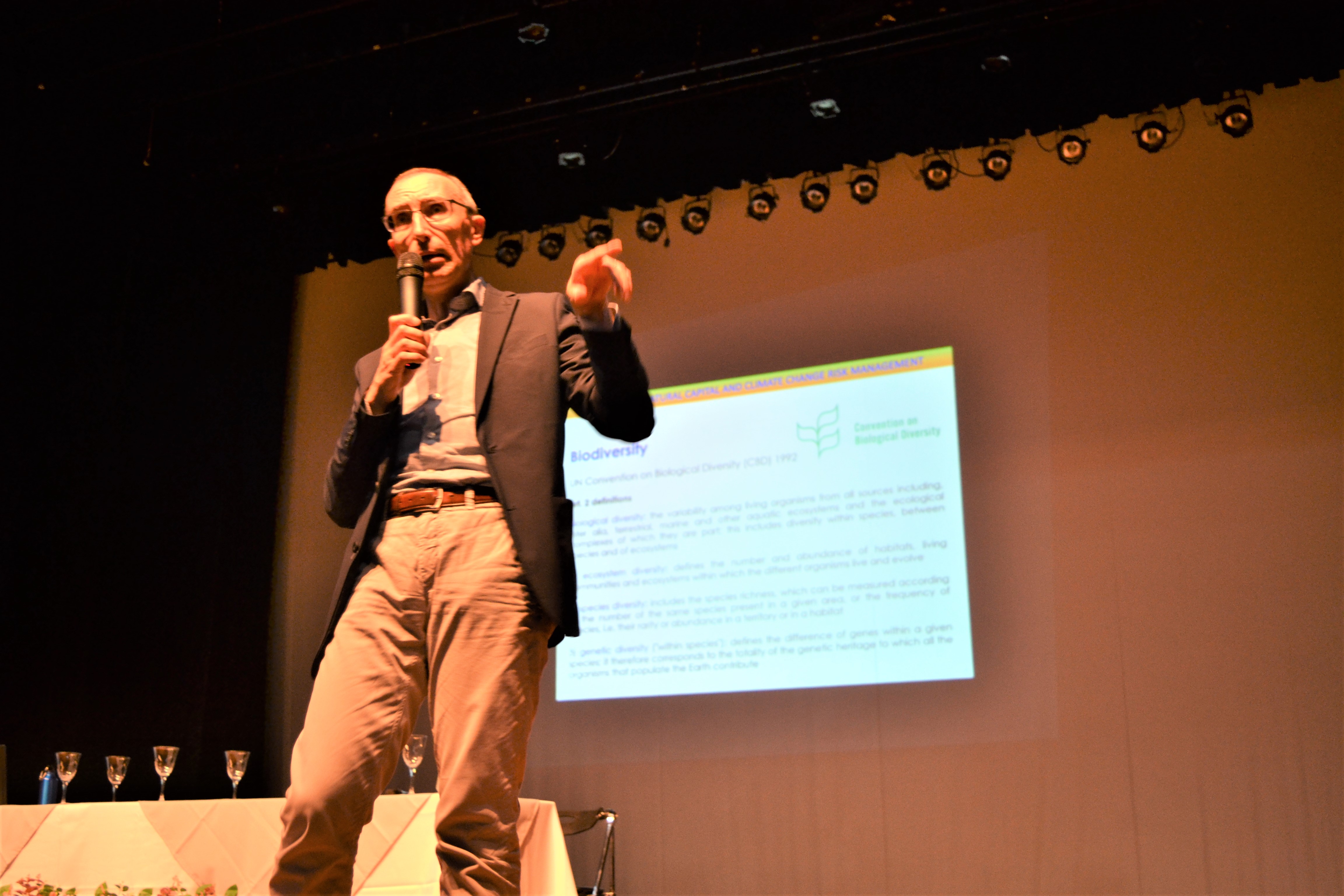 Professor Massimo Zortea durante seminário realizado no Teatro do Câmpus Goiânia 