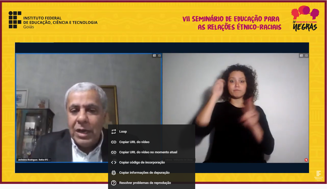 O reitor do IFG, professor Jerônimo, abriu oficialmente o IV Encontro de Culturas Negras O reitor do IFG, professor Jerônimo, abriu oficialmente o IV Encontro de Culturas Negras
