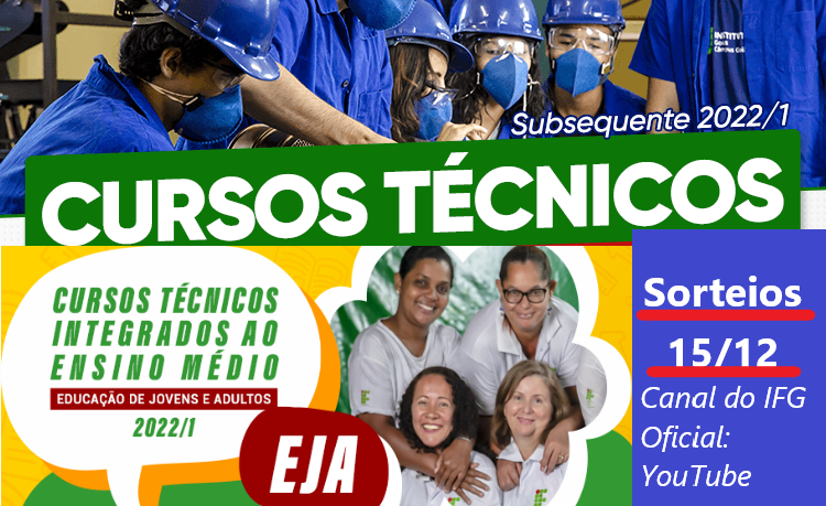 Os sorteios eletrônicos serão realizados de forma remota no canal IFG oficial no YouTube Os sorteios eletrônicos serão realizados de forma remota no canal IFG oficial no YouTube