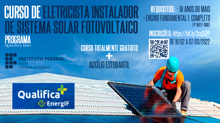 O objetivo do curso é a oferta de profissionais qualificados para o segmento de energia solar fotovoltaica na cidade de Itumbiara e região.