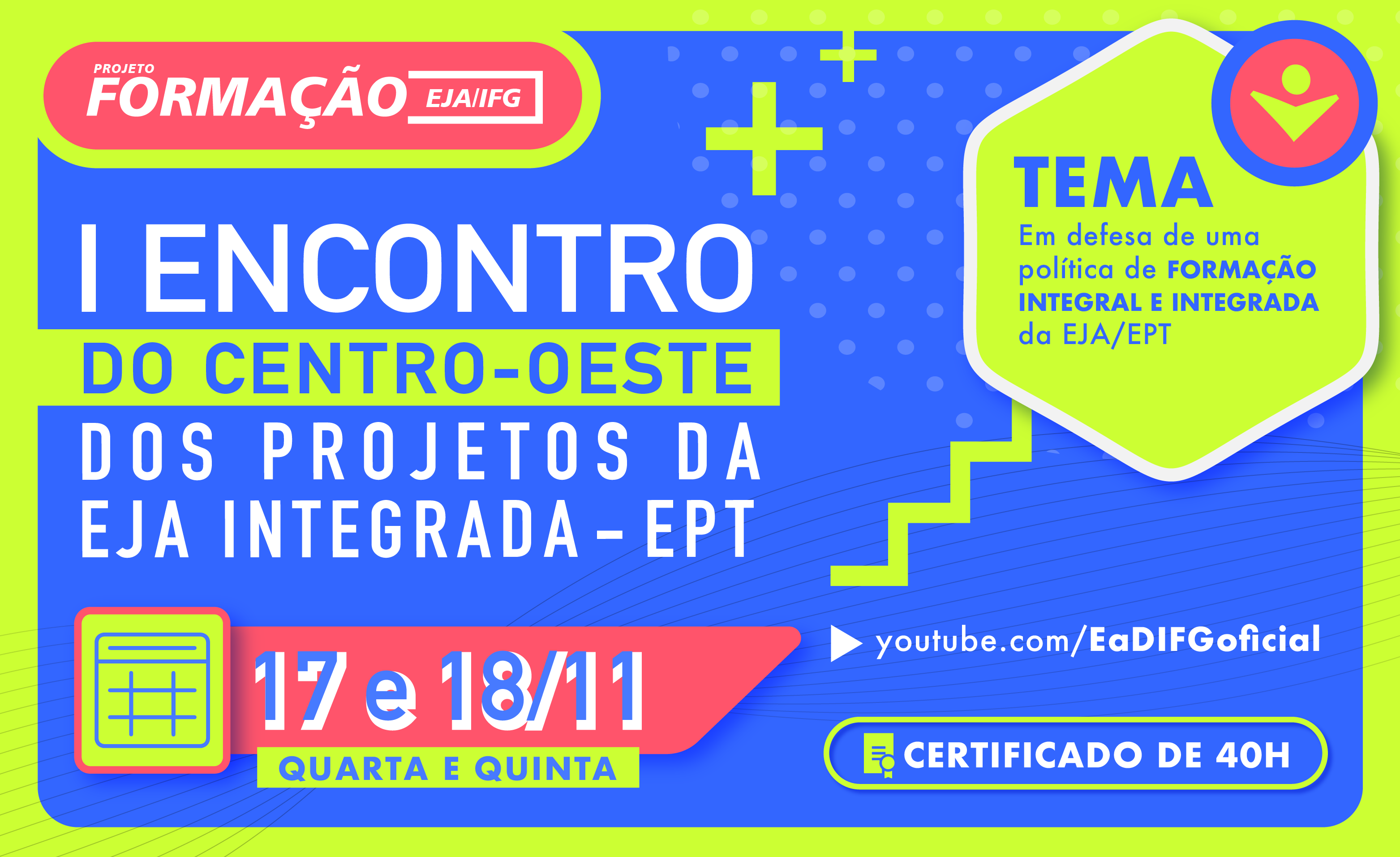 O evento contará com atividades relacionadas à Educação de Jovens e Adultos e à Educação Profissional e Tecnológica, reforçando a temática sobre a defesa da criação da Política de Formação Integral e Integrada da EJA/EPT O evento contará com atividades relacionadas à Educação de Jovens e Adultos e à Educação Profissional e Tecnológica, reforçando a temática sobre a defesa da criação da Política de Formação Integral e Integrada da EJA/EPT
