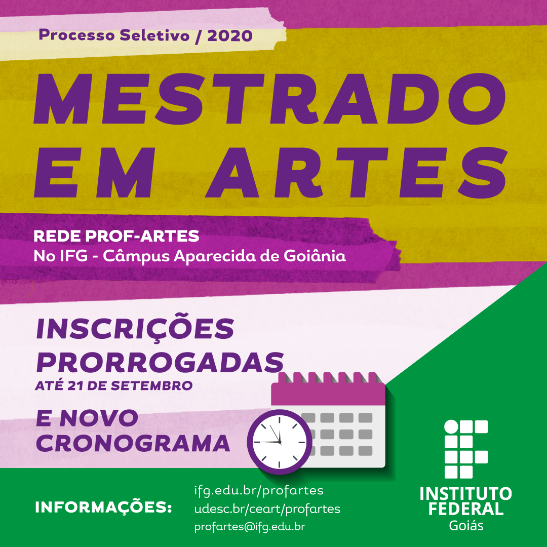 Cronograma do Prof-Artes é alterado Cronograma do Prof-Artes é alterado