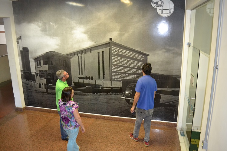 Paredes do IFG - Câmpus Goiânia foram plotadas com imagens que resgatam a história da Instituição